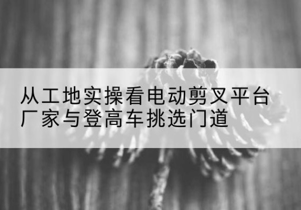 蜀山电动剪叉升降平台厂家-从工地实操看电动剪叉平台厂家与登高车挑选门道